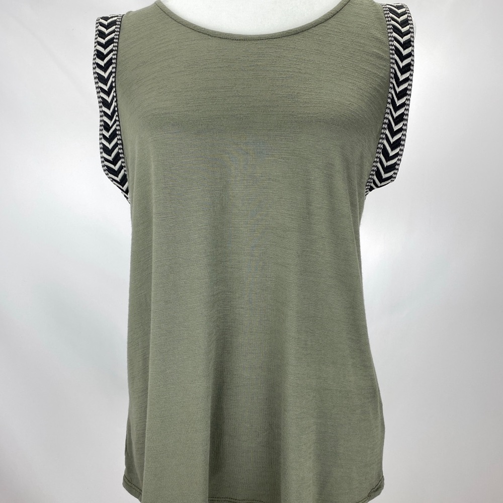 Top with Chevron Trim Sleeves and Back